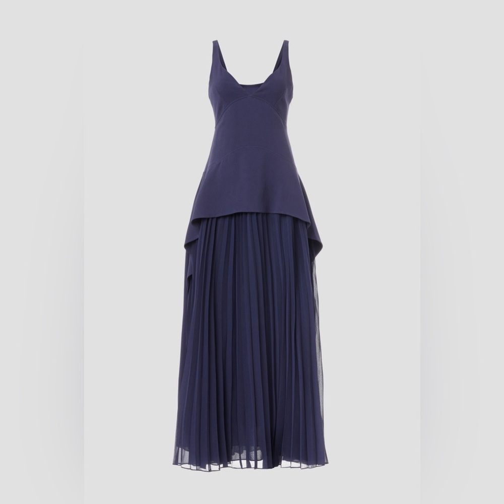 SIMKHAI sequoia pleated combo sleeveless v-neck dress size 8 - Picture 4 of 8